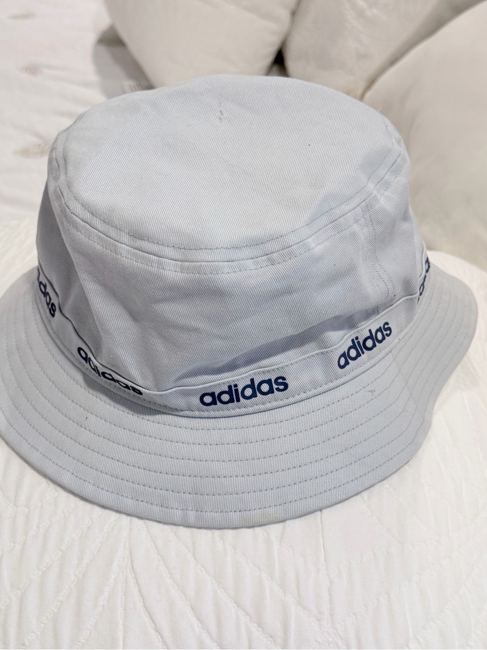 adidas Light Blue Bucket Hat with Navy Logo Band
